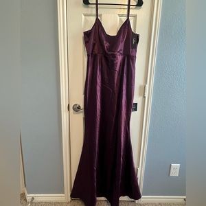 NWT Lulu's satin maxi dress. Purple/eggplant, size XL